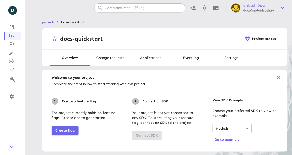 The Unleash Admin UI onboarding experience